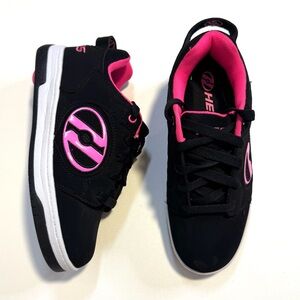 Heelys Black & Hot Pink Girl’s Voyager Skate Sneakers Wheels Youth 5 Women’s 6